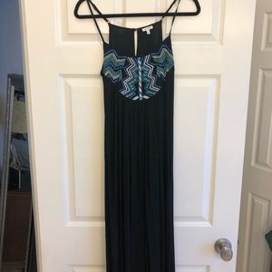 Black stitched maxi dress